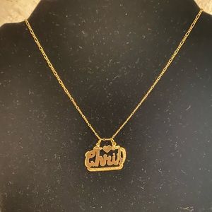 New Name Chris With Heart Pendant